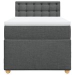 vidaXL Sommier à lattes de lit avec matelas Gris foncé 90x200 cm Tissu