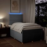 vidaXL Sommier à lattes de lit et matelas gris clair 120x190 cm tissu