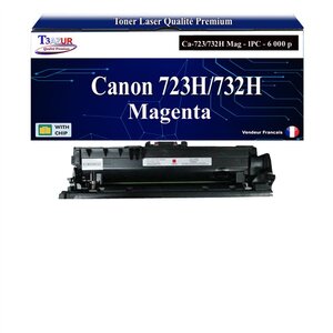 T3AZUR -Toner compatible avec Canon 723H / 732H pour Canon LBP-7750Cdn  LBP-7780Cx Magenta - 6 000p