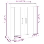 vidaXL Armoire murale noir 69 5x32 5x90 cm bois d'ingénierie