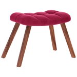 vidaXL Chaise de relaxation avec tabouret Bordeaux Velours