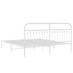 vidaXL Cadre de lit métal sans matelas et tête de lit blanc 183x213 cm
