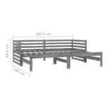 vidaXL Lit coulissant sans matelas gris 2x(90x200) cm