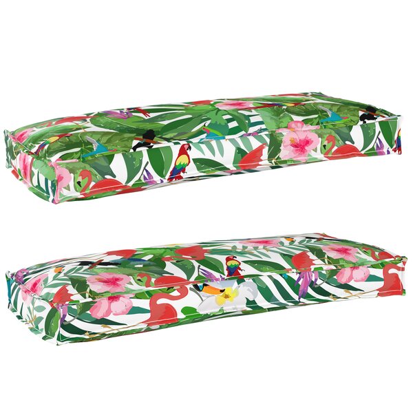 vidaXL Set de coussins de palette Floral 2 Pièces Jungle tropicale