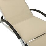 vidaXL Chaise longue avec oreiller Textilène Crème