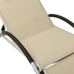 vidaXL Chaise longue avec oreiller textilène crème