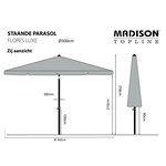 Madison Parasol Flores Luxe 300 cm Rond Rouge brique