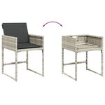 vidaXL Ensemble à manger de jardin et coussins 13 Pièces gris clair rotin