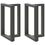 vidaXL Pieds de table à manger en T  2 pièces  anthracite  50 x 35 x (72-73) cm  acier