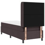 vidaXL Lit à ressorts avec matelas Marron foncé 80 x 200 cm tissu