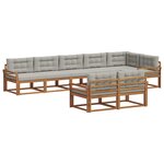 vidaXL Ensemble de canapés d'extérieur 8 Pièces Gris Naturel et Clair