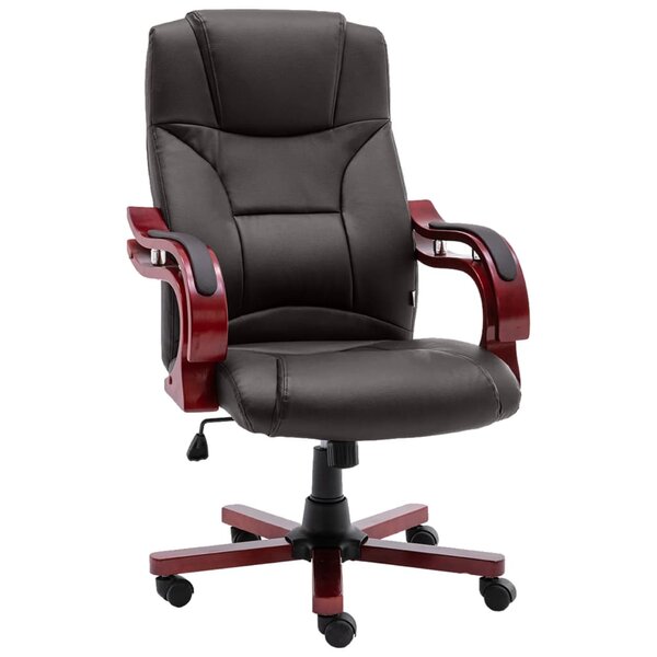 vidaXL Chaise de bureau Marron Cuir véritable