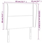 vidaXL Tête de lit avec oreilles Noir 83x23x118/128 cm Tissu
