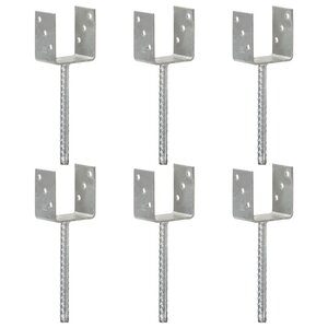 vidaXL Piquets de clôture 6 Pièces Argenté 9x6x30 cm Acier galvanisé
