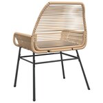 vidaXL Chaises de jardin lot de 2 et coussins marron rotin