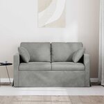 vidaXL Canapé Gris clair 138 x 78 x 80 cm Velours
