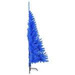 vidaXL Demi sapin de Noël artificiel avec support Bleu 120 cm PVC