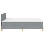 vidaXL Lit à ressort LED avec matelas Gris clair 140 x 200 cm tissu