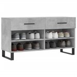 vidaXL Banc à chaussures gris béton 102x35x55 cm bois d'ingénierie
