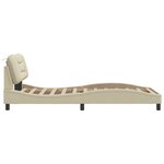 vidaXL Cadre de lit avec lumières LED crème 100x200 cm tissu
