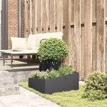 vidaXL Cache-pot de jardin Noir 60 x 60 x 50 cm Acier