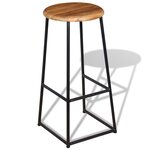 vidaXL Tabourets de bar lot de 2 bois de teck massif