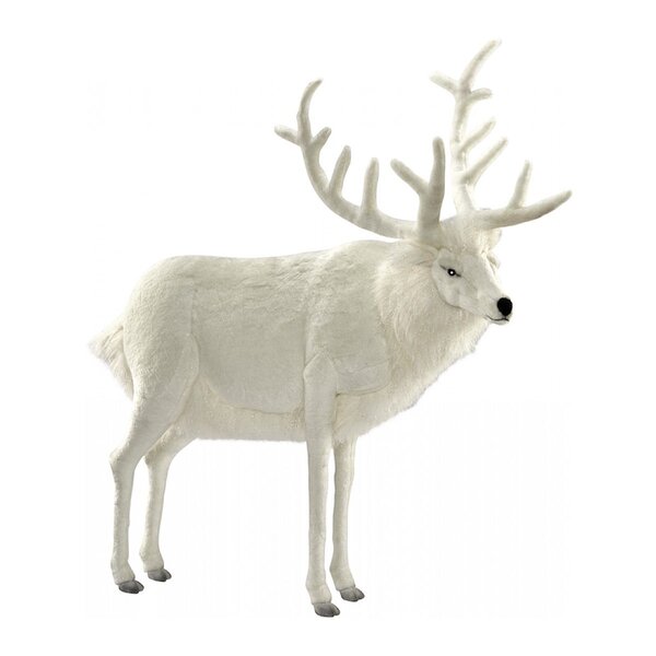 Hansa Peluche Geante Renne Blanc 120 cm H et 100 cm L