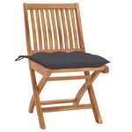 vidaXL Chaises de jardin 2 Pièces avec coussins anthracite Bois de teck