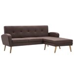 vidaXL Canapé d'angle Revêtement en tissu 186x136x79 cm Marron