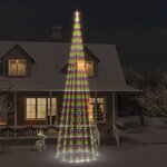 vidaXL Sapin de Noël sur mât de drapeau 1134 LED Colorées 800 cm
