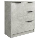 vidaXL Buffet Gris béton 60x30x70 cm Bois d'ingénierie