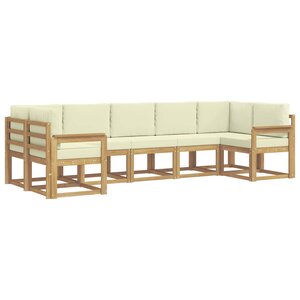 vidaXL Ensemble de canapés d'extérieur 7 pc Blanc et crème