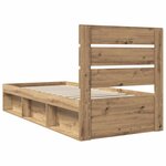 vidaXL Cadre de lit Chêne artisan 75 x 190 cm Bois de pin massif