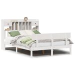 vidaXL Lit bibliothèque sans matelas blanc 140x190 cm bois pin massif