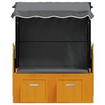 vidaXL Strandkorb avec auvent résine tressée et bois solide anthracite