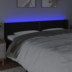 vidaXL Tête de lit à LED Noir 183x16x78/88 cm Tissu
