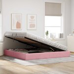 vidaXL Cadre de lit ottoman avec stockage Rose 200 x 200 cm Velours