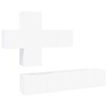 vidaXL Ensemble de meubles TV 7 Pièces Blanc Bois d'ingénierie