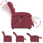 vidaXL Fauteuil inclinable de massage Rouge bordeaux Tissu