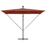 vidaXL Parasol banane à mât déporté Couleur terre cuite
