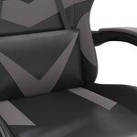 vidaXL Chaise de jeu pivotante Noir et gris Similicuir