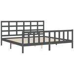 vidaXL Cadre de lit sans matelas gris 200x200 cm bois massif de pin