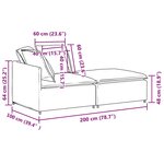 vidaXL Canapé modulaire et repose-pieds et coussins velours gris foncé