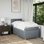 vidaXL Sommier à lattes de lit avec matelas gris clair 80x200 cm tissu