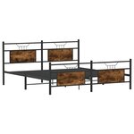 vidaXL Cadre de lit en métal sans matelas chêne fumé 180x200 cm