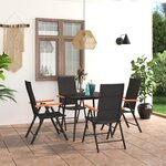 vidaXL Ensemble à manger de jardin 5 Pièces noir et marron
