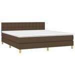 vidaXL Sommier à lattes de lit matelas et LED Marron foncé 180x200cm