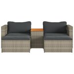 vidaXL Salon de jardin 5 Pièces avec coussins gris résine tressée acacia