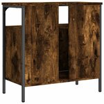 vidaXL Armoire lavabo de salle de bain chêne fumé 60x30x60 cm