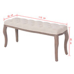vidaXL Banc Lin Bois massif 110 x 38 x 48 cm Blanc crème